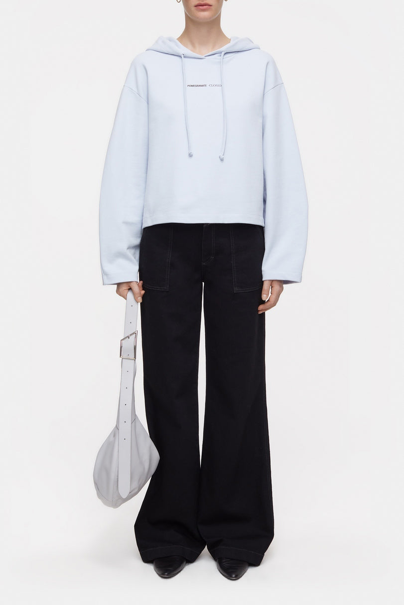 Cropped Hoodie - Soft Blue - Femme
