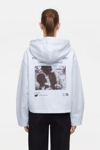 Cropped Hoodie - Soft Blue - Femme
