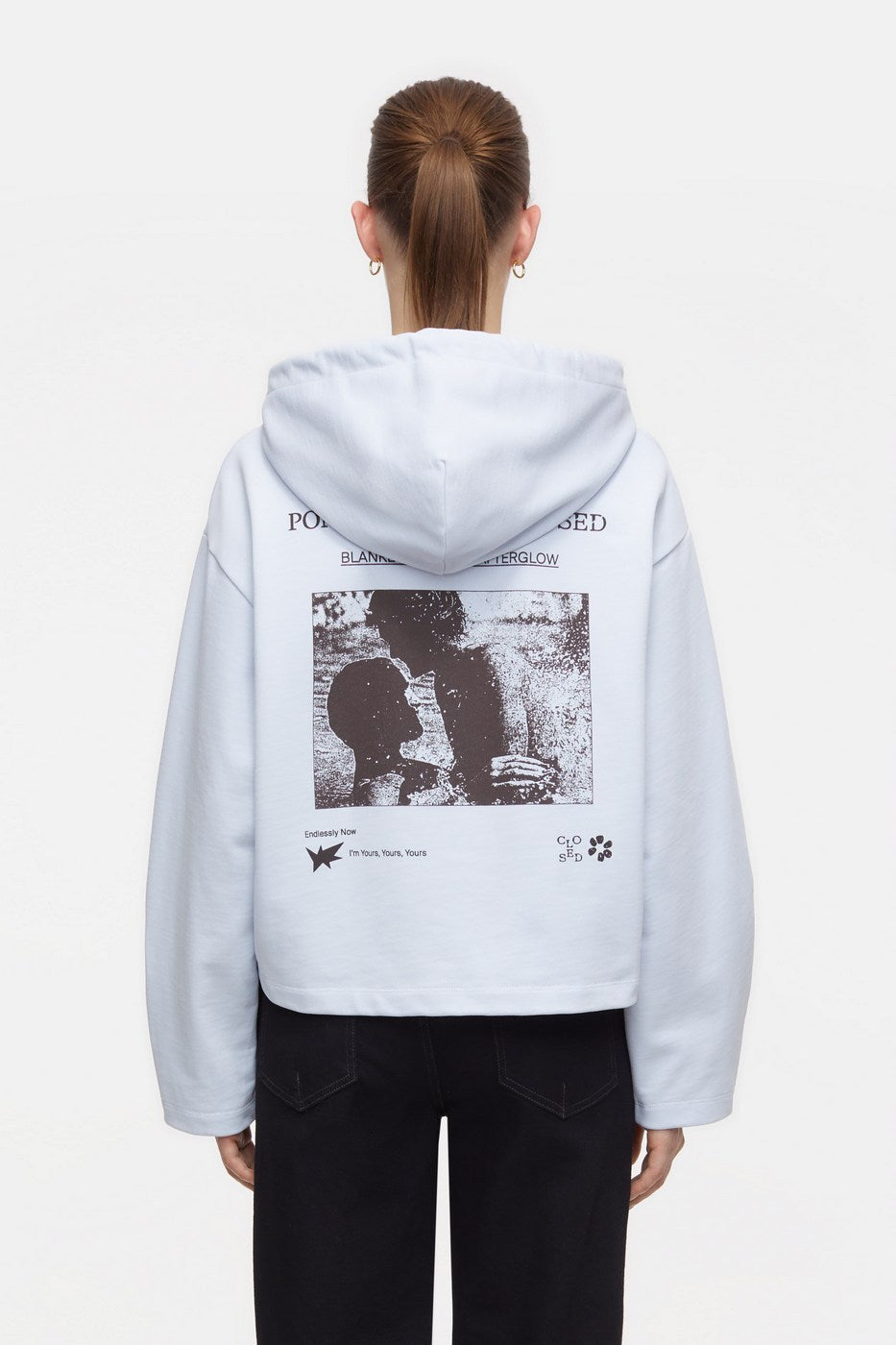 Cropped Hoodie - Soft Blue - Femme