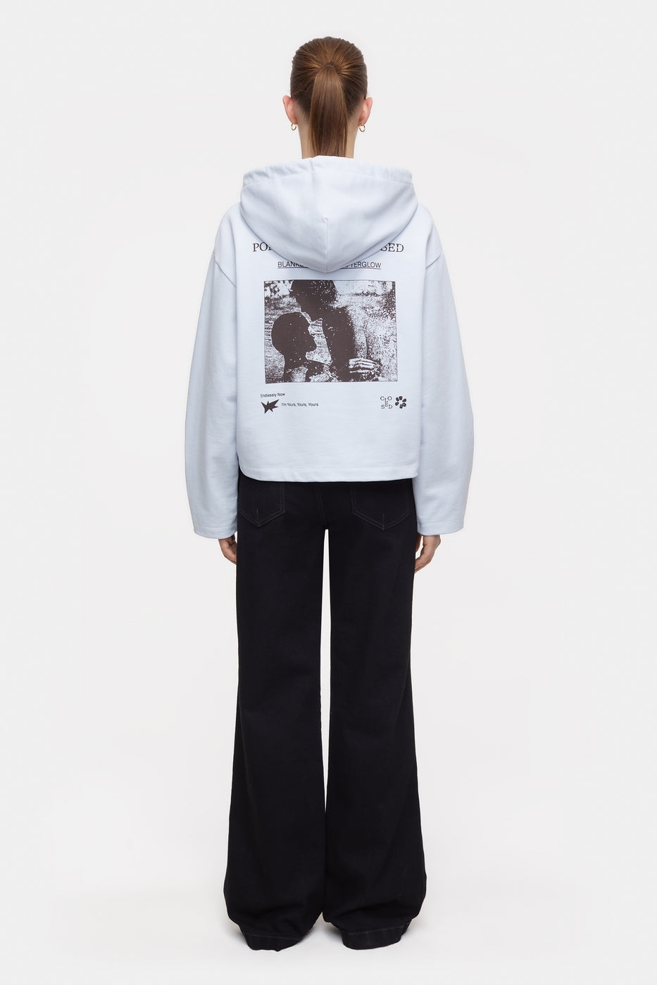 Cropped Hoodie - Soft Blue - Femme