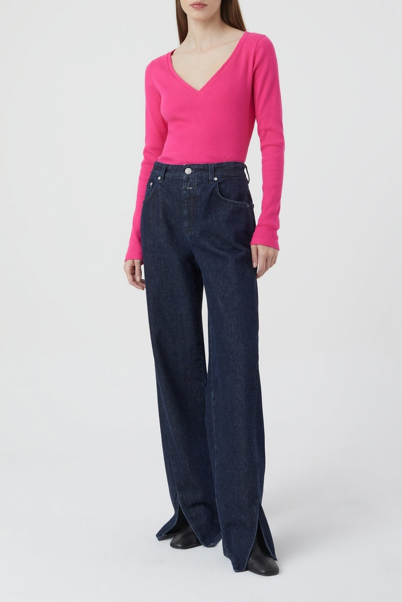 T-Shirts V Neck Longsleeve - Nutmeg - Femme