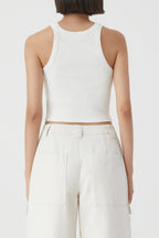T-Shirts Cropped Tank Top - Charcoal - Femme