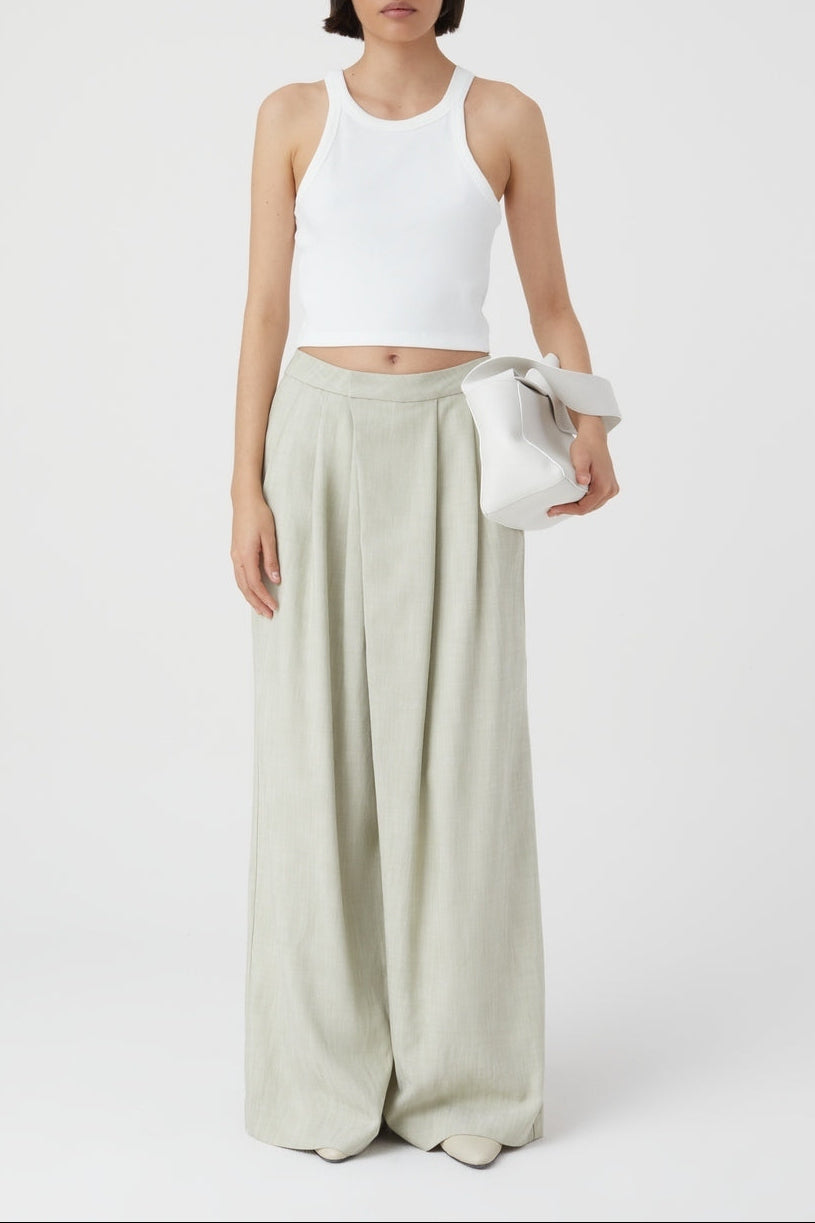 Cropped Tank Top - Ivory - Femme