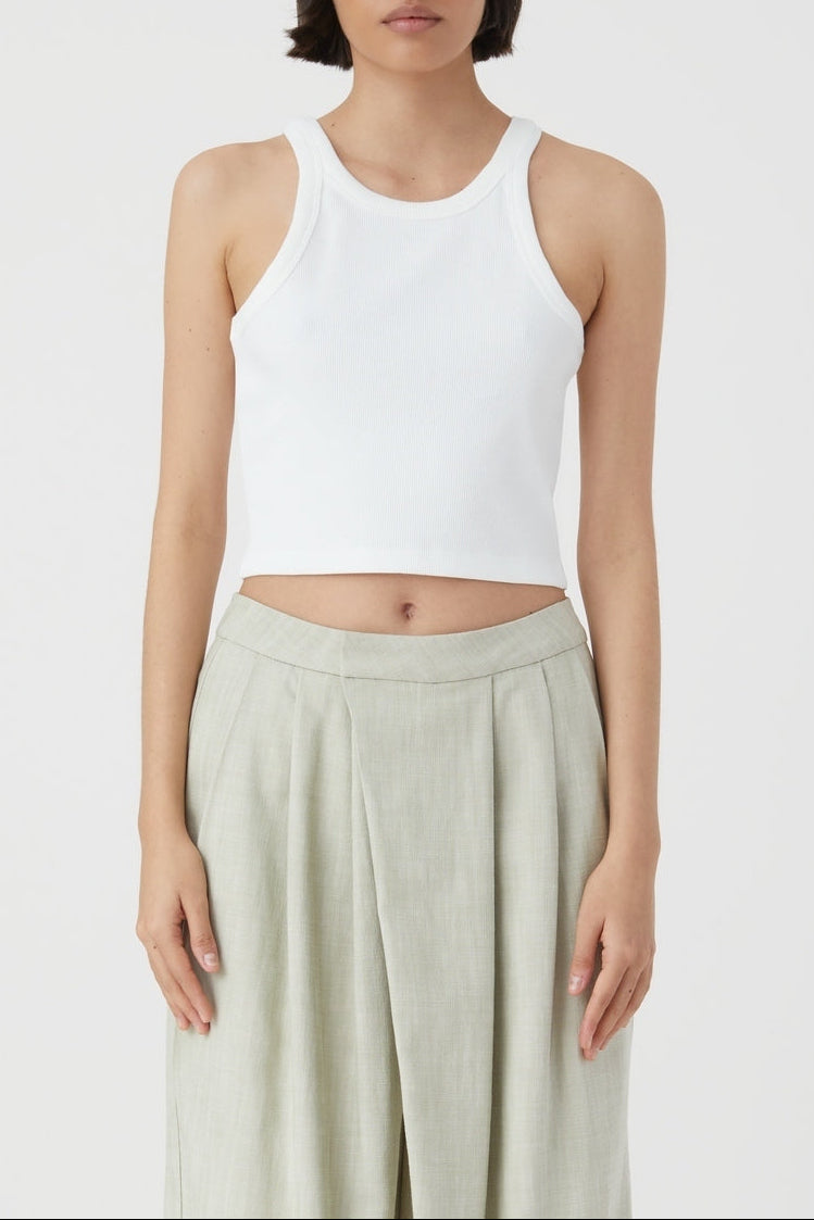 Cropped Tank Top - Ivory - Femme