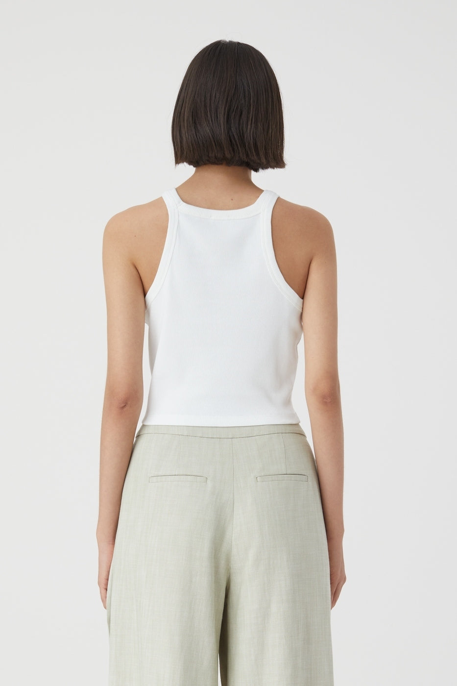 Cropped Tank Top - Ivory - Femme