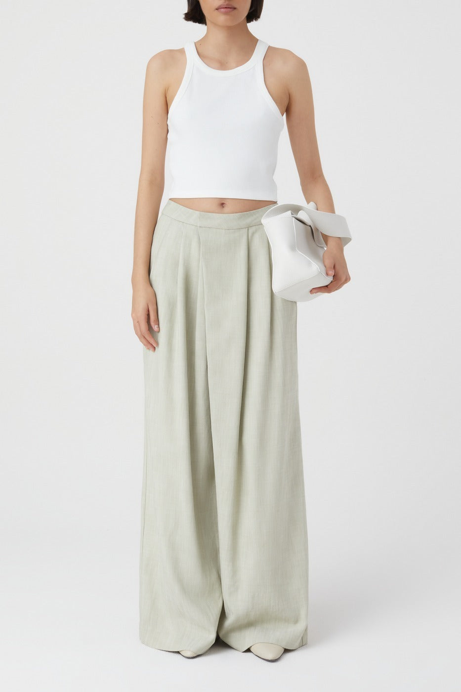Cropped Tank Top - Ivory - Femme