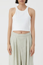 Cropped Tank Top - Ivory - Femme