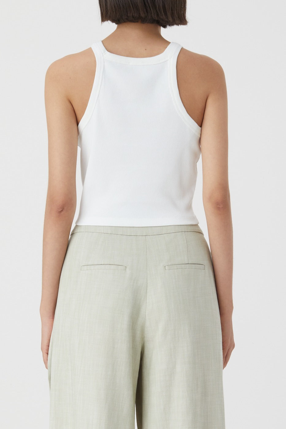 Cropped Tank Top - Ivory - Femme