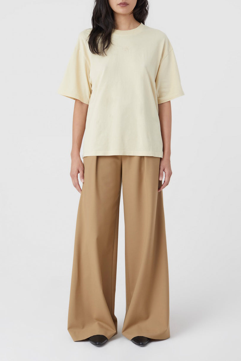 Embroidered Oversize T-Shirt - Elderflower - Femme