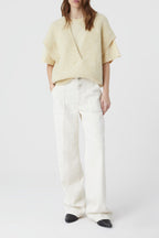 Embroidered Oversize T-Shirt - Elderflower - Femme