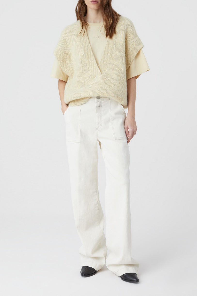 Embroidered Oversize T-Shirt - Elderflower - Femme