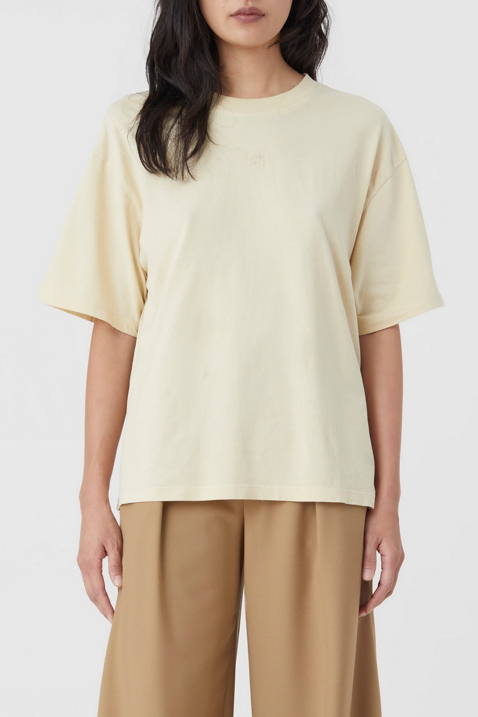 Embroidered Oversize T-Shirt - Elderflower - Femme