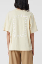 Embroidered Oversize T-Shirt - Elderflower - Femme