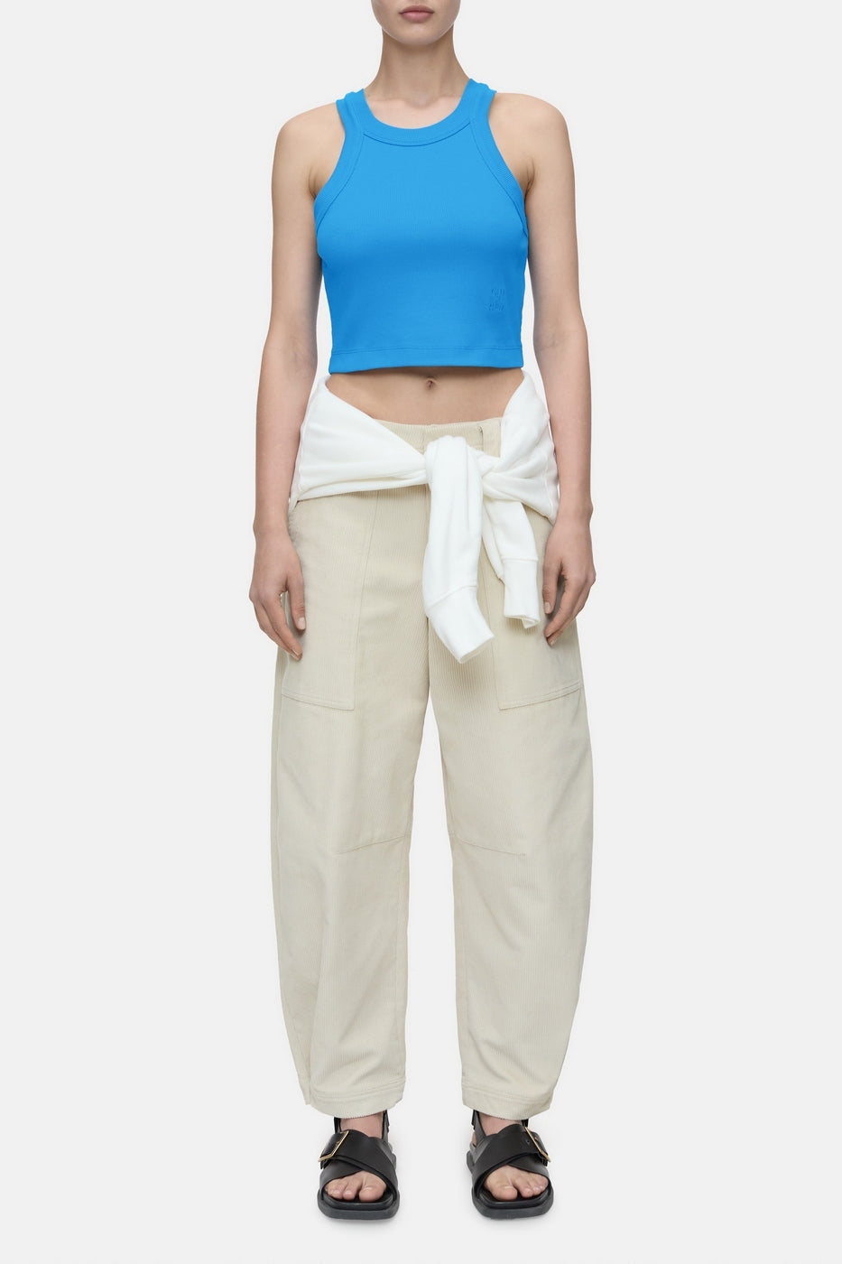 Cropped Racer Tank - Lake Blue - Femme