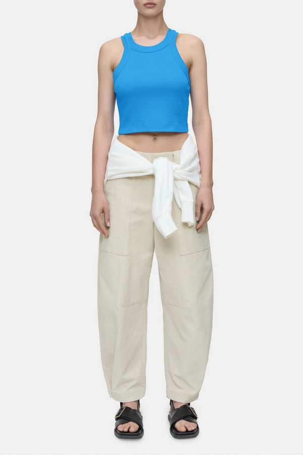 Cropped Racer Tank - Lake Blue - Femme