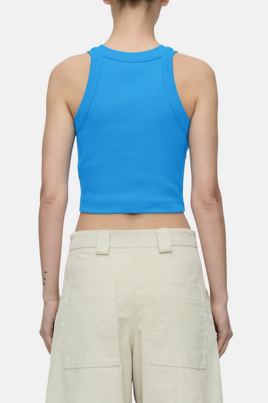 Cropped Racer Tank - Lake Blue - Femme