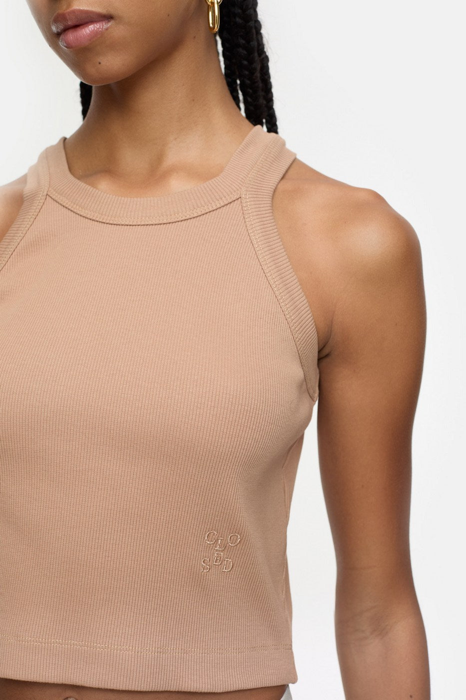 T-Shirts Cropped Racer Tank - Pink Poeny - Femme