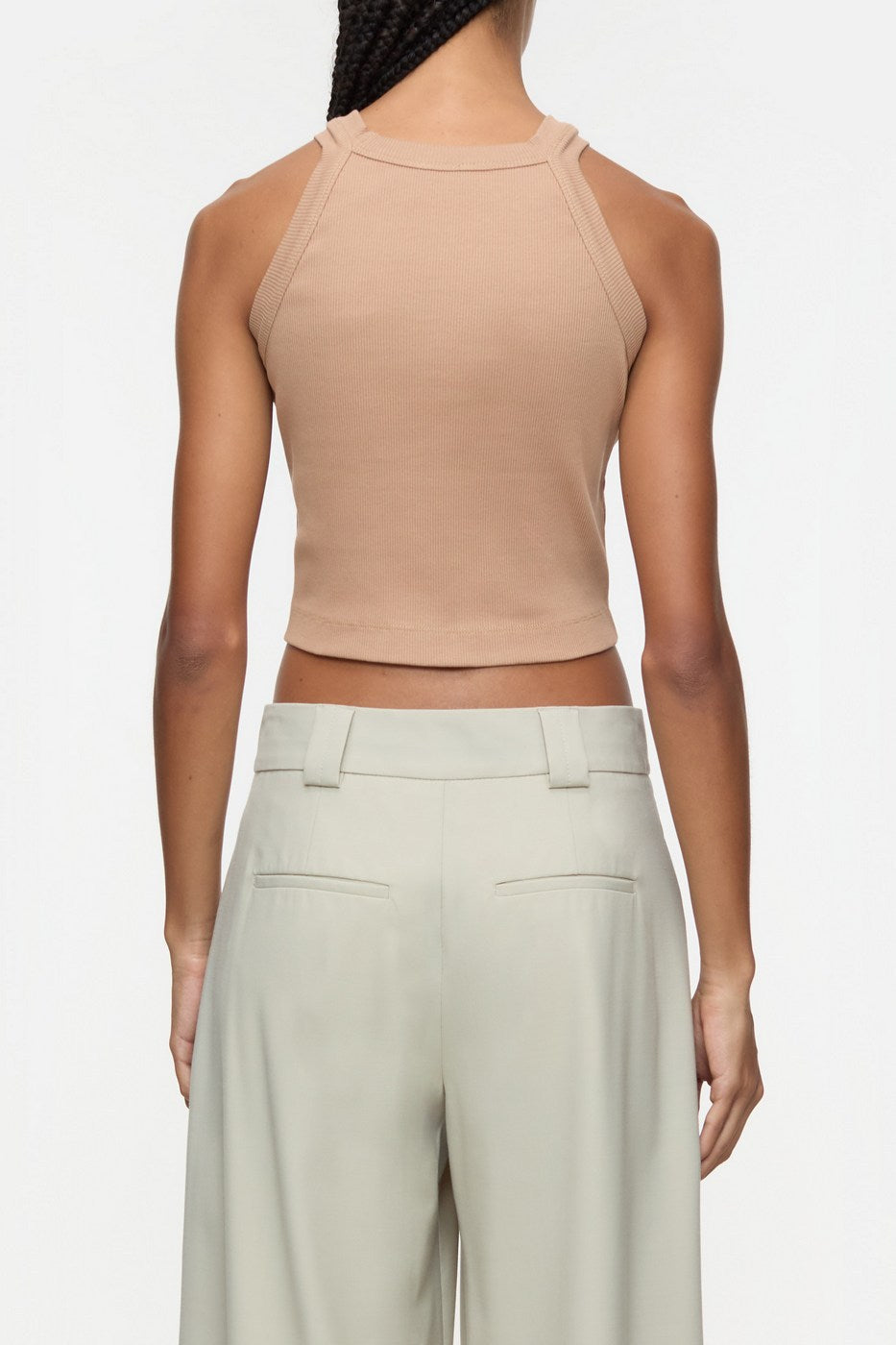 T-Shirts Cropped Racer Tank - Pink Poeny - Femme