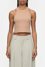 T-Shirts Cropped Racer Tank - Pink Poeny - Femme