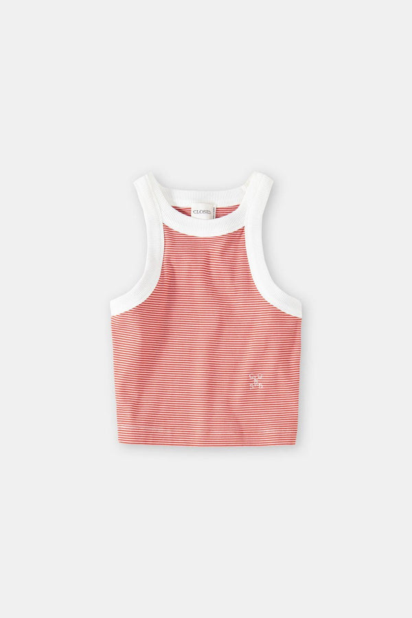 T-Shirts Cropped Racer Tank - Ivory - Femme