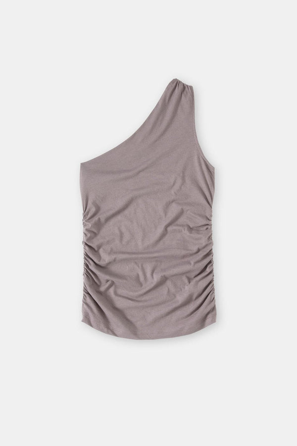 One Shoulder Tanktop - Stromboli Grey - Femme