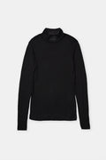 T-Shirts Mock Neck Longsleeve - Space Blue - Femme
