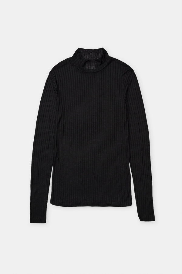 T-Shirts Mock Neck Longsleeve - Space Blue - Femme