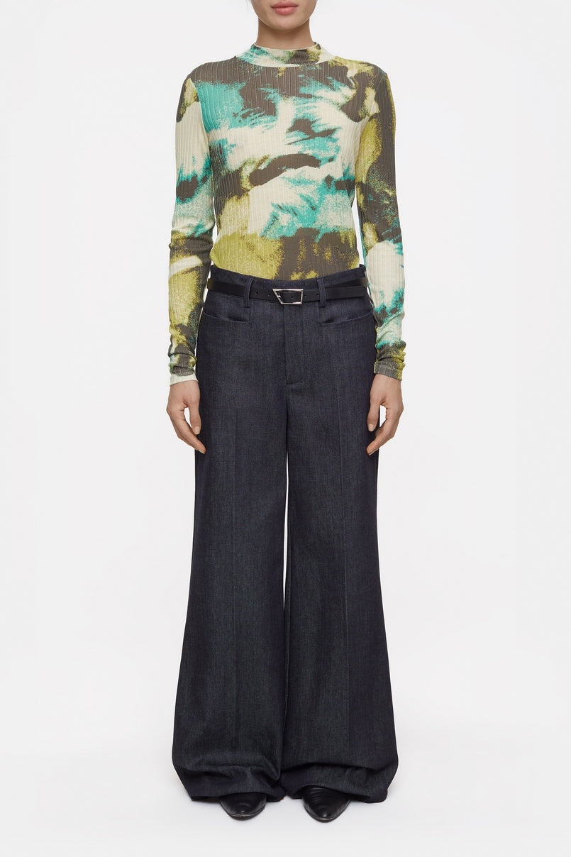 T-Shirts Mock Neck Longsleeve - Washed Shore - Femme