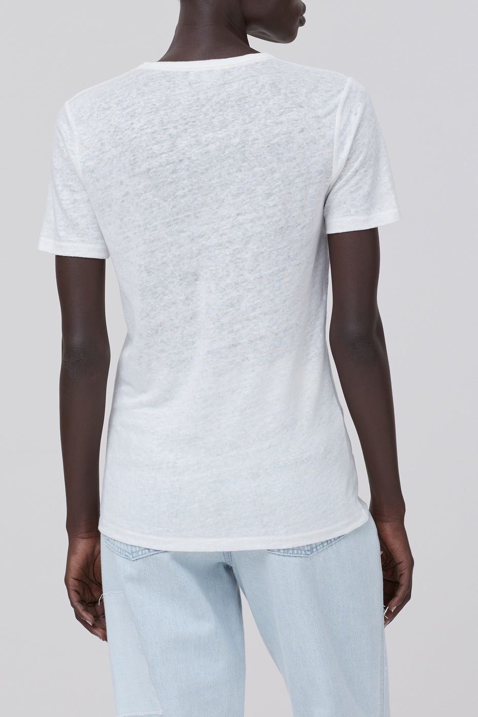 T-Shirt V-Neck - Ivory - Femme