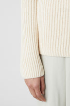 V Neck Long Sleeve - Ivory - Femme
