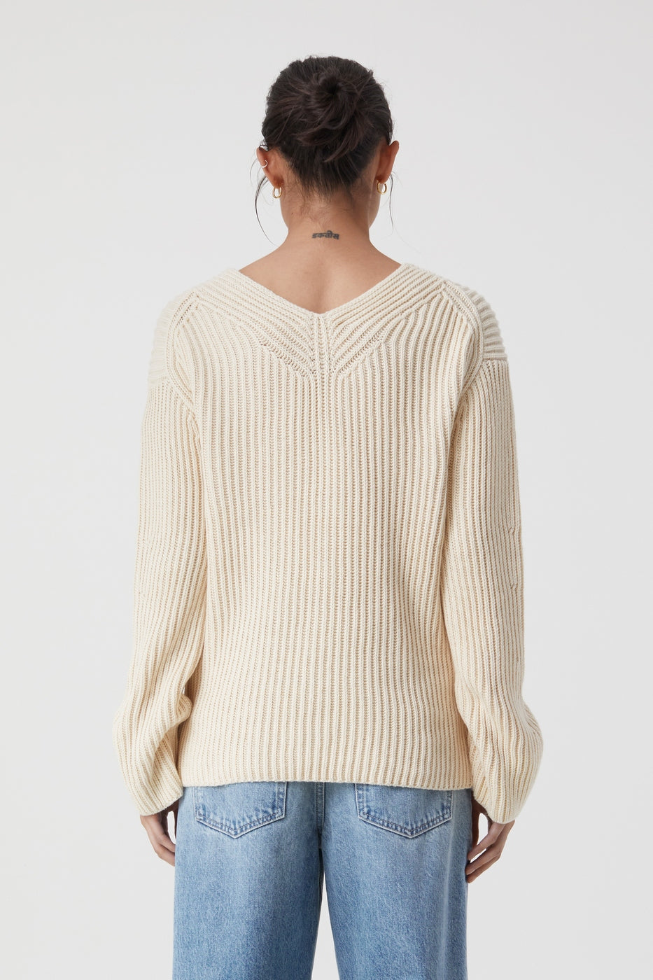 V Neck Long Sleeve - Ivory - Femme