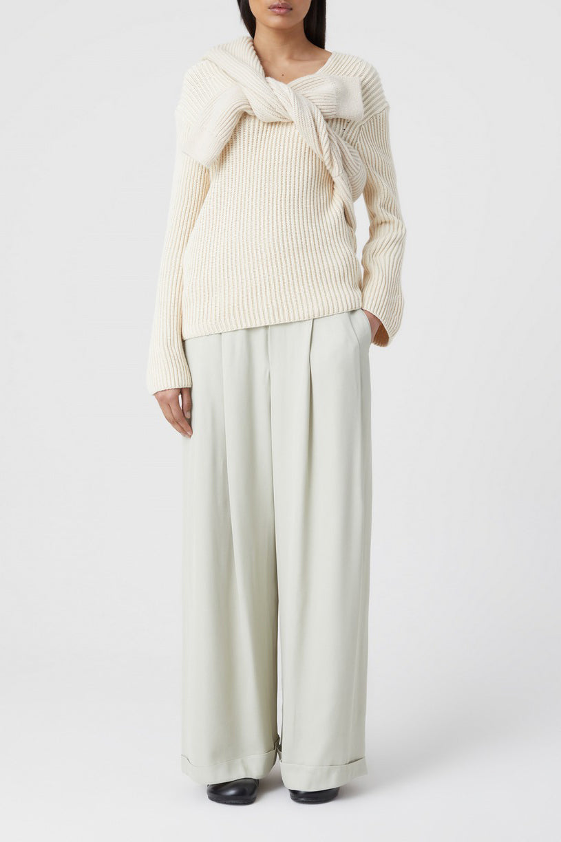V Neck Long Sleeve - Ivory - Femme