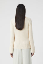 V Neck Long Sleeve - Ivory - Femme
