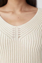 V Neck Long Sleeve - Ivory - Femme