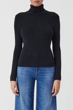 Turtle Neck Long Sleeve - Black - Femme