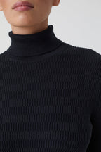Turtle Neck Long Sleeve - Black - Femme