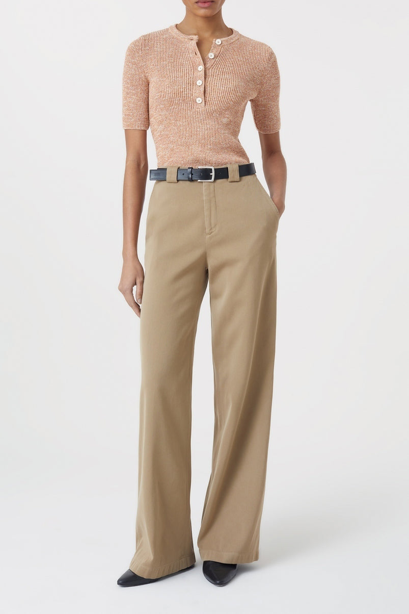 Henley Short Sleeve - Golden Cinnamon - Femme