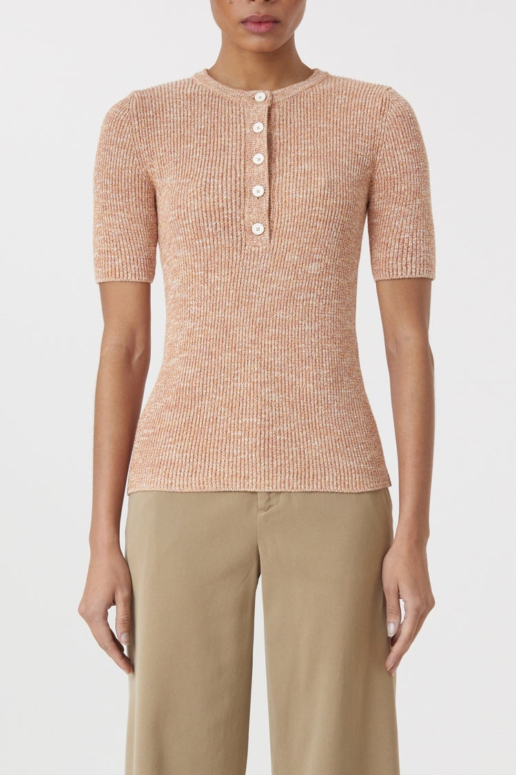 Henley Short Sleeve - Golden Cinnamon - Femme