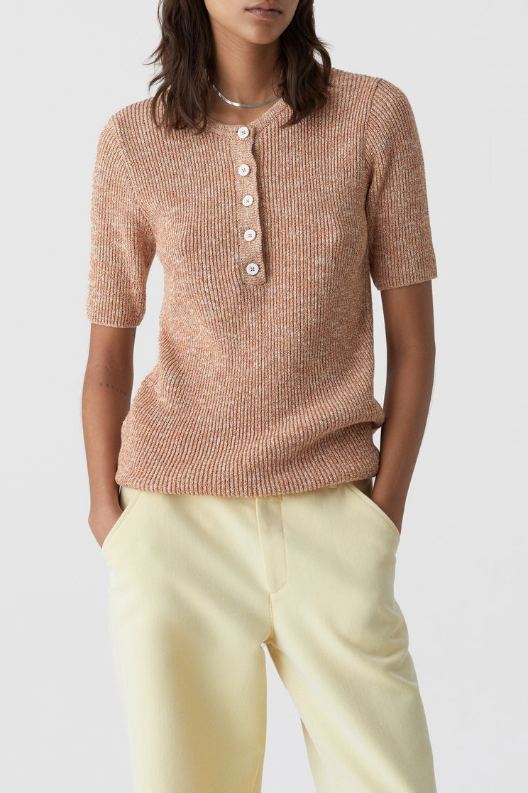 Henley Short Sleeve - Golden Cinnamon - Femme