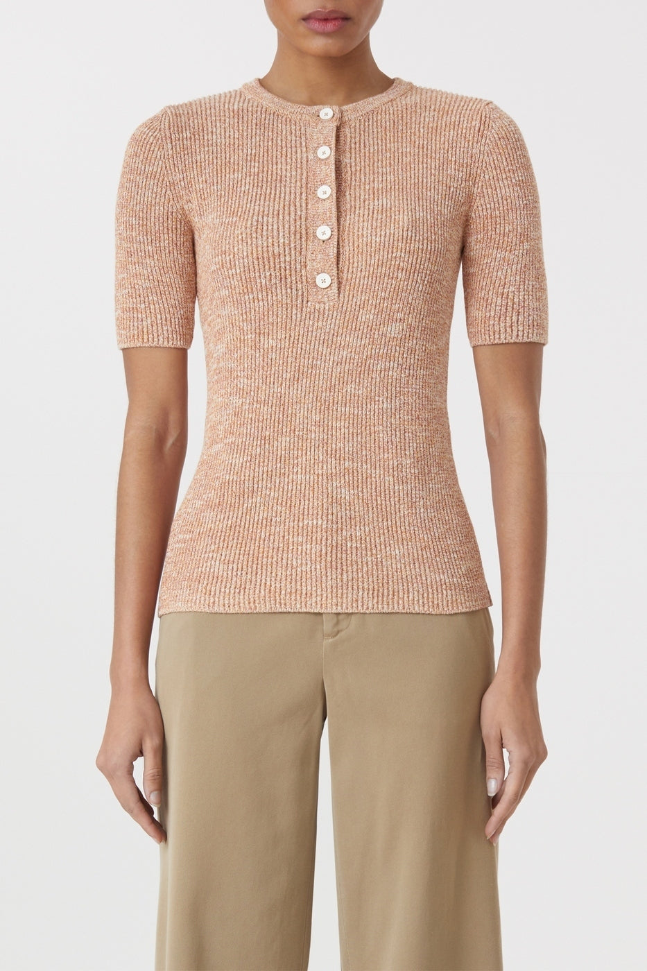 Henley Short Sleeve - Golden Cinnamon - Femme