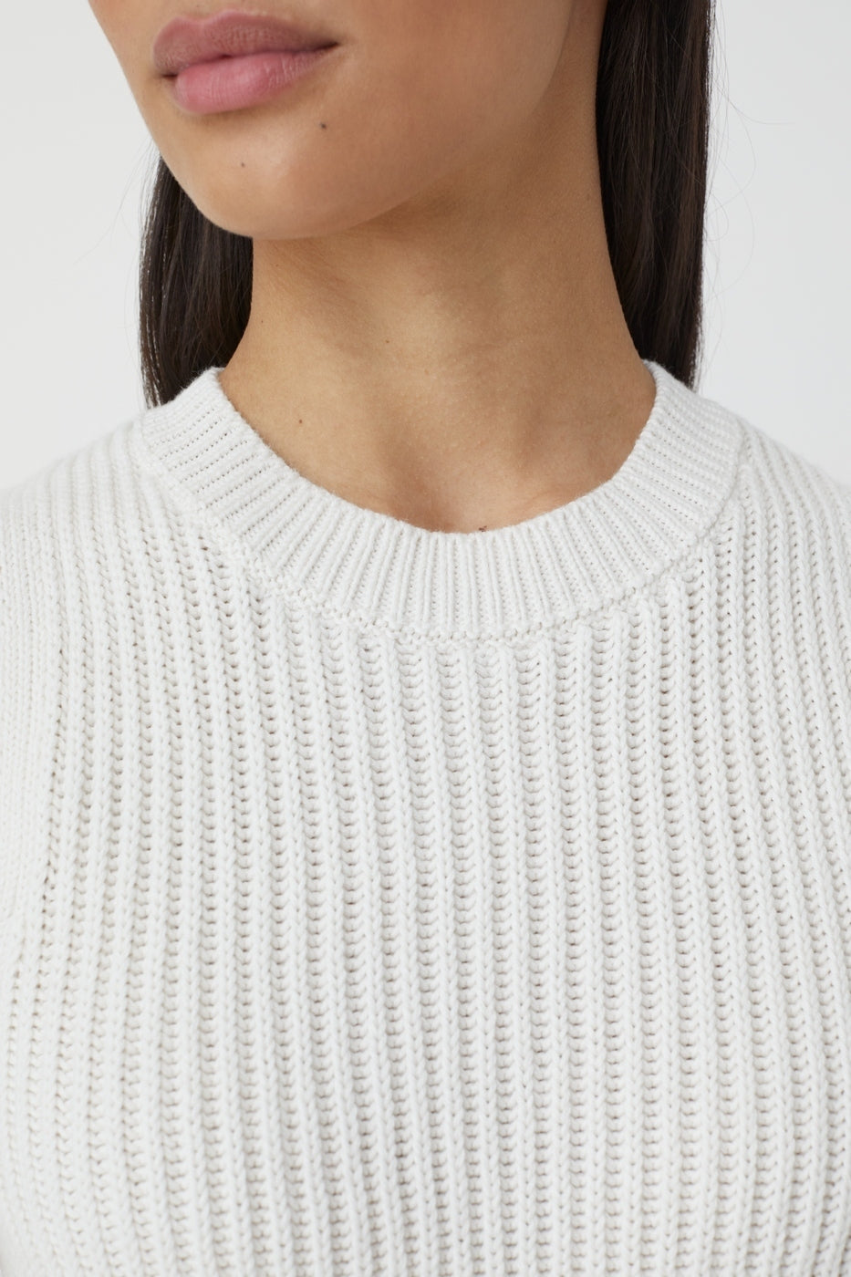 Crew Neck Racer Top - Ecru - Femme
