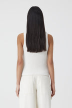Crew Neck Racer Top - Ecru - Femme
