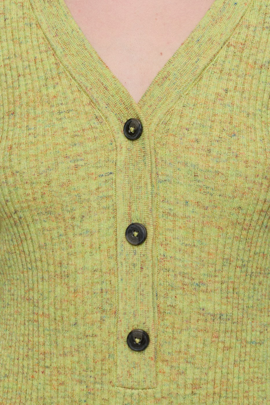 V Neck Henley - Primary Yellow - Femme