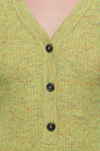 V Neck Henley - Primary Yellow - Femme
