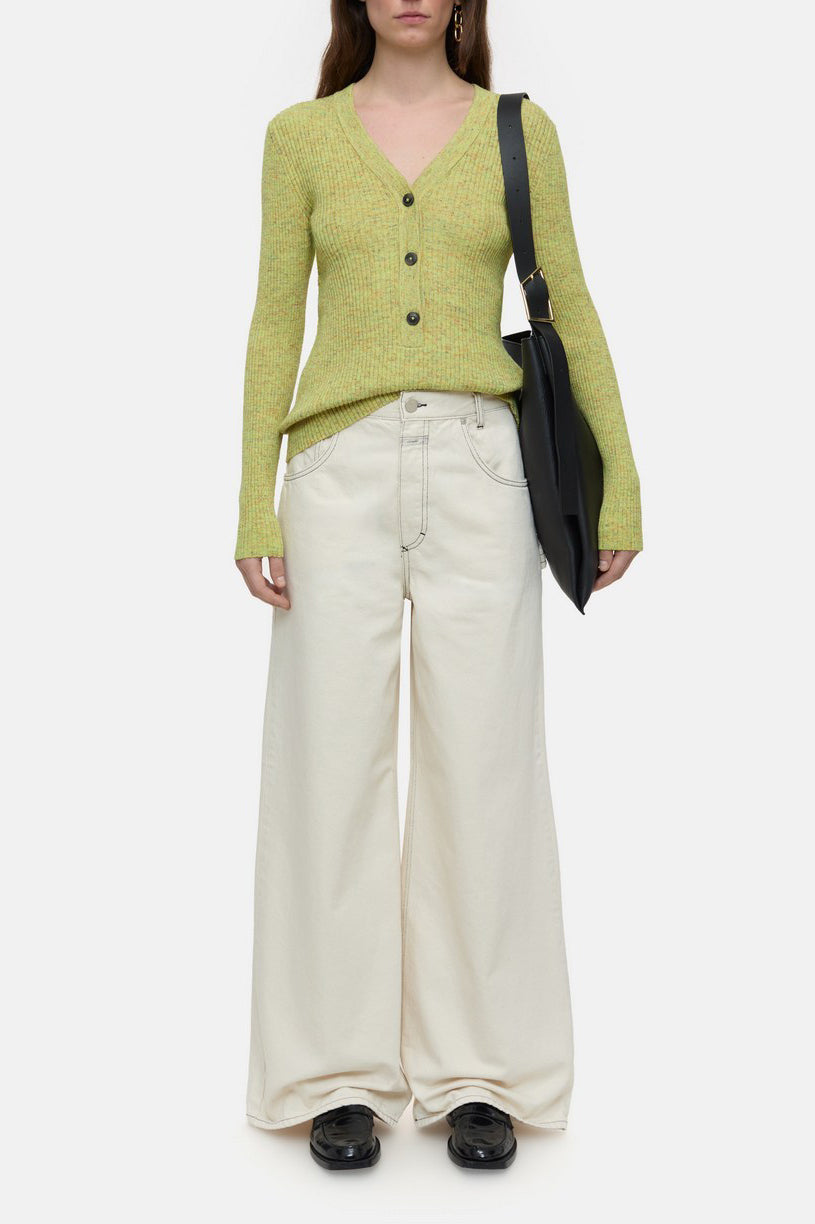 V Neck Henley - Primary Yellow - Femme