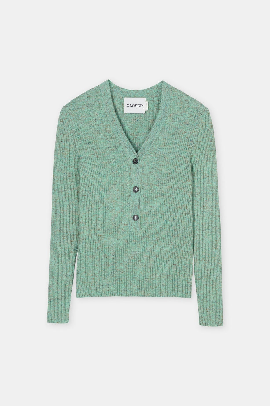 V Neck Henley - Green Kick - Femme