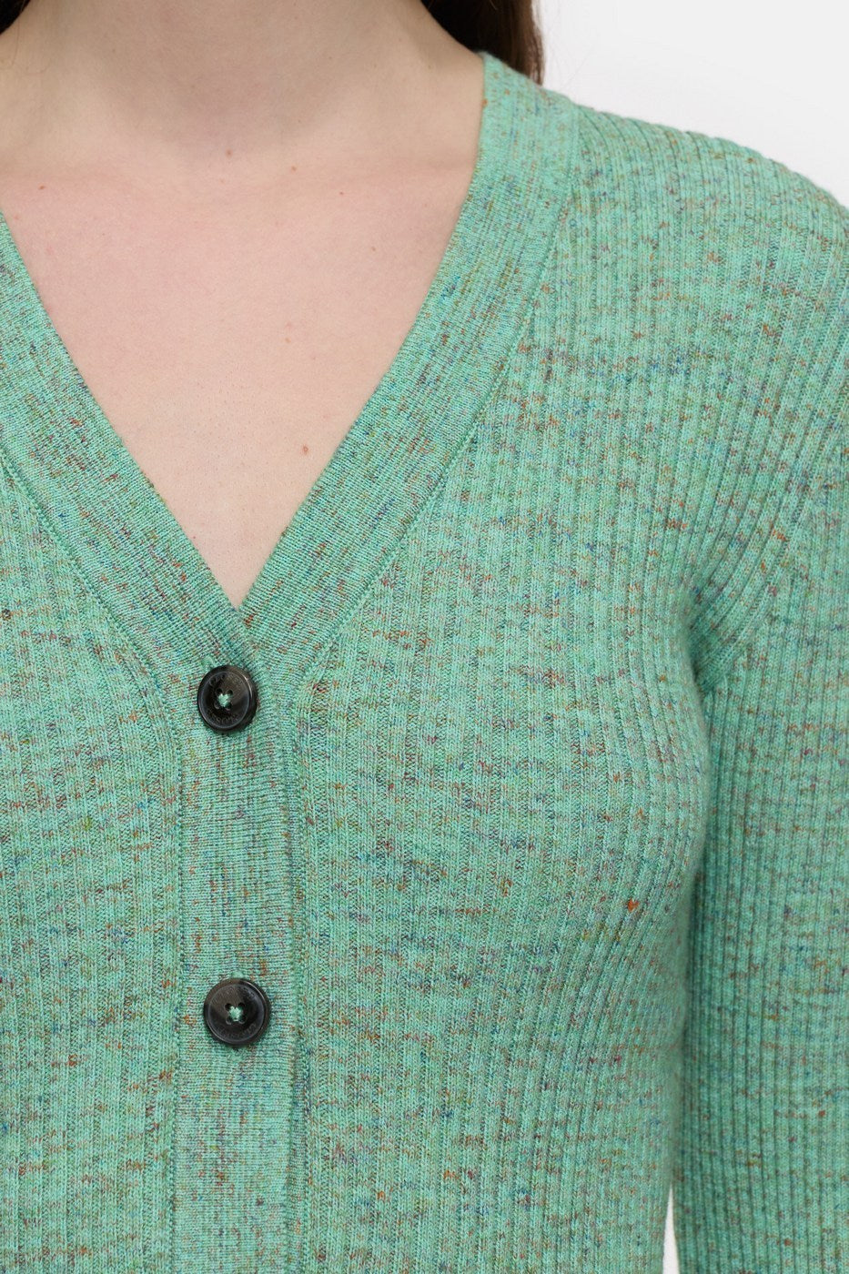V Neck Henley - Green Kick - Femme
