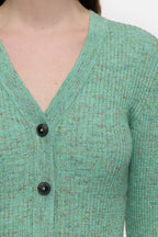 V Neck Henley - Green Kick - Femme