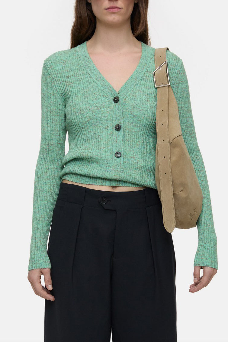 V Neck Henley - Green Kick - Femme
