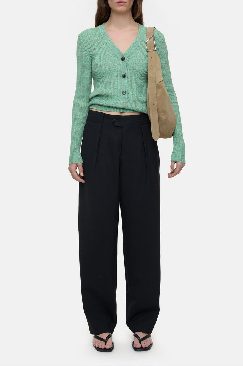 V Neck Henley - Green Kick - Femme